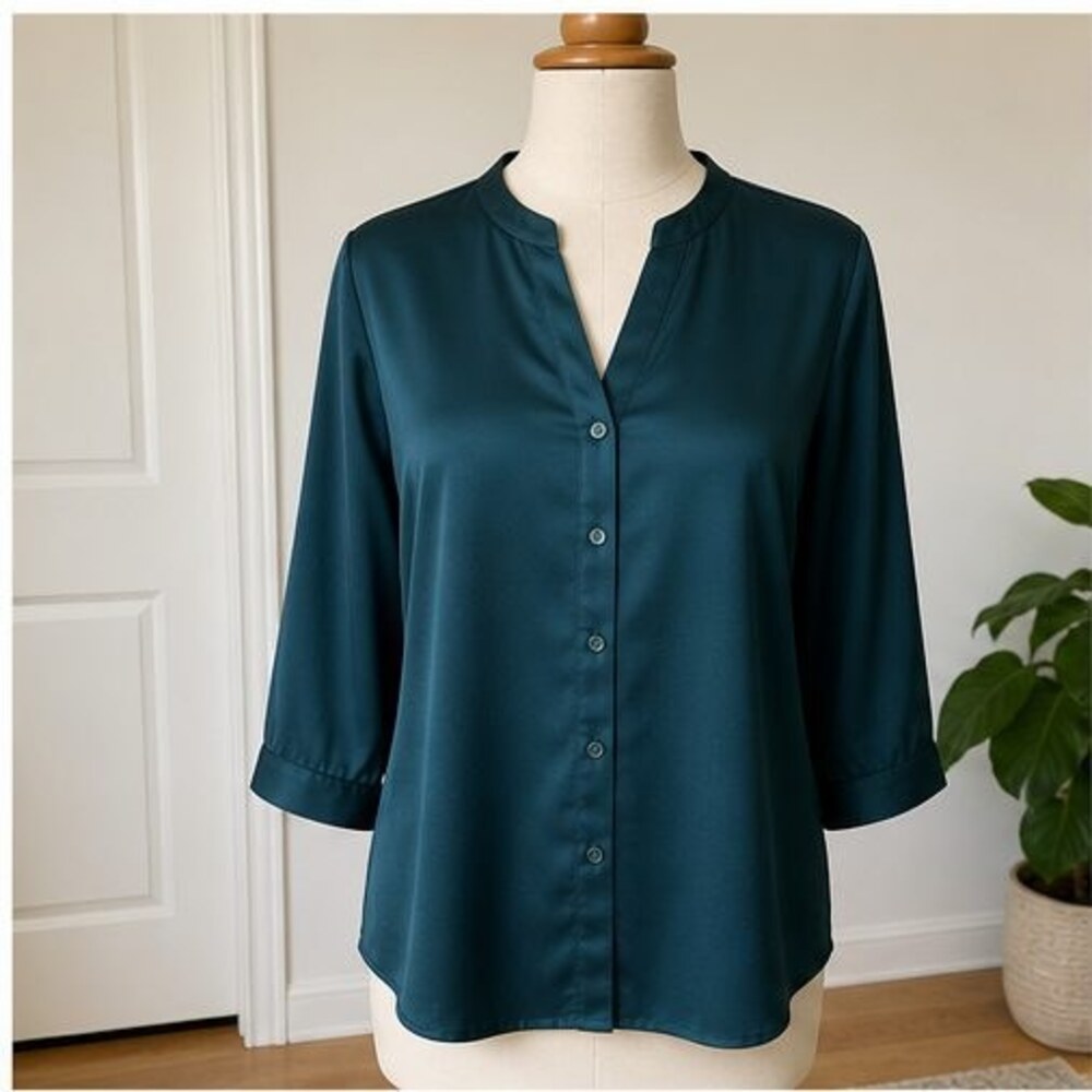 Teal Puff Sleeve Top
